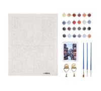 Cpolebev Paint By Numbers Kit di Pittura Acrilica DIY per Bambini e Adulti 40X45Cm Notte Silenziosa con 3 Spazzole