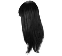 Cpolebev Parrucca lunga liscia nera da Costume cosplay feste