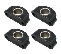 Cpolebev Passacavo per Barche Marine Bullseyes in Nylon Nero 12 mm 1/2 Pollice Inserto in Acciaio Inossidabile, Puleggia per Barche, 4 Pezzi
