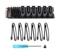 Cpolebev PCIE Un SATA 6Gpbsx6-Port Expansion Card+ SATA M.2 MKEY PCI-E Scheda Riser M.2 NVME Un SATA3.0 ASM1166 Supporto PM