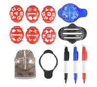 Cpolebev Pennarelli per Palline da Golf, Pennarelli per Linee Colorate, Kit di Strumenti per L'Allineamento della Marcatura delle Palline da Golf in Plastica a Tripla Traccia, Rosso