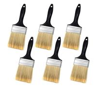 Cpolebev Pennelli Piatti da 3 Pollici, Strumenti Professionali per La Pittura con Manico In Plastica Trattata per Pittura DIY, Mobili, Recinzioni, Modanature da Parete