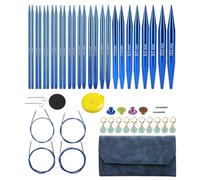 Cpolebev per Cucire Intercambiabili in Alluminio, Circolari per Maglieria, Set di per Tessitura, Strumenti per Maglieria, Kit per Tessitura A