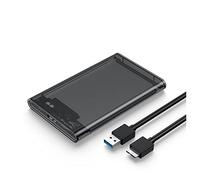 Cpolebev per Disco Rigido Grigio Trasparente per Hard Box per Disco Rigido Esterno da 2,5 Pollici SATA a USB 3.0 Type-C 3.1