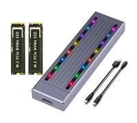 Cpolebev per Disco Rigido M.2 NVMe SSD Cool RGB Light per Disco Rigido in Alluminio CNC Gen.2 Ad Alta velocità con,C