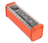 Cpolebev per Power Bank DIY A 8 Slot 18650 per Power Bank A Ricarica Rapida Display Digitale di Grande capacità Conservazione della Batteria Arancione