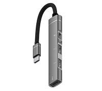 Cpolebev Per Telefono Cellulare Android Tablet Computer Hub di Ricarica Portatile PD Type-C Dock di Espansione USB C, Grigio