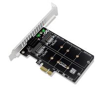Cpolebev PH58 2 X M2 SATA a PCIE Scheda Adattatore Doppio Disco Scheda Display Splitter Scheda di Espansione PCIe X1 a NGFF M2 SATA SSD