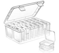 Cpolebev Piccola Scatola Portaoggetti con Coperchio Piccola Scatola nel Plastica Trasparente Scatola Portaoggetti nel Plastica Mini Organizer Vuoto per Piccoli Oggetti