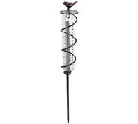Cpolebev Pluviometro A Spirale In Vetro di Capacità, Pluviometro Sospeso per Uccelli In Ghisa, Contatore 'Acqua Piovana da Giardino con In Metallo Resistente