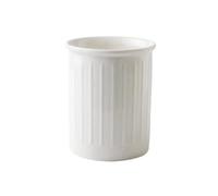 Cpolebev Porta Bacchette Bianca A Rilievo Semplice, Grande Vaso In Ceramica per Riporre Coltello, Forchetta e Cucchiaio, Decorazione per La Casa