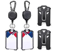Cpolebev Porta Badge Retrattile e Moschettone per Carichi Pesanti con Porta Badge Tattico con Cuscinetto per Retrattile da 32 Pollici Facile Installazione Facile da Usare