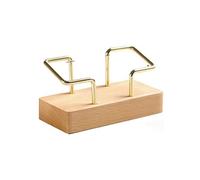 Cpolebev Porta Biglietti da Visita Organizer Memo per Accessori da Scrivania In Legno+Metal Tavolo Mensola da Scrivania, Colore Legno Faggio