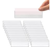 Cpolebev Porta Etichette Etichetta Adesiva per Scaffale Etichetta Trasparente per Scaffale Tasche per Schede Cassetti Contenitori per Documenti Porta Etichette Resistente Confezione da 100