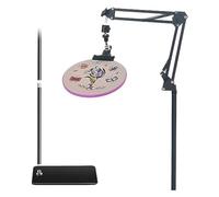 Cpolebev Porta Supporto per Telaio Ricamo/Porta Telaio per Punto Croce Supporto Regolabile in Metallo Nero per Telai da Ricamo.