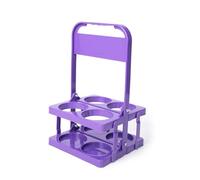 Cpolebev Portabevande Pieghevole In Plastica A 4 Fori, Portabibite Riutilizzabile con Manico Portabibite Portatile Viola Scuro