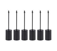 Cpolebev Portacandele Bastoncini di Candela Portacandele, Candele Coniche con Spiedino 6 Pezzi Nero
