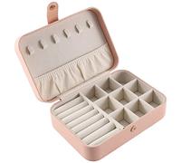 Cpolebev Portagioie da Viaggio in Pelle PU Piccolo Organizzatore di Gioielli per Donne Ragazze Mini da Viaggio Portatile Portaoggetti da Esposizione A