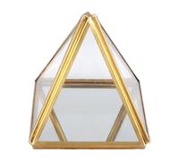 Cpolebev Portagioielli in Vetro Scatola Decorativa Geometrica Porta Anelli a Piramide in Vetro Geometrico per Regalo di Compleanno di Nozze S