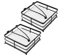 Cpolebev Portatovaglioli Piatto da 2 Pezzi per Tavolo Portatovaglioli in Metallo con Braccio Ponderato Dispenser Tovaglioli di Carta Quadrato Nero Resistente