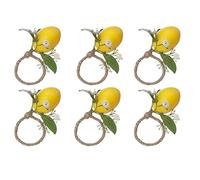 Cpolebev Porttovaglioli Limone Set di 6 Portatovaglioli Foglia di Vite Limone per la Decorazione Della Tavola da Pranzo Banchetto Matrimonio Compleanno Natale A