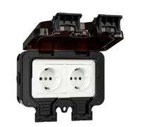Cpolebev Presa Impermeabile IP66 220 V Nero Spina A Muro con Interruttore Integrato Elettrodomestico UE(B) Facile Installazione Facile da Usare