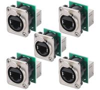 Cpolebev Presa per Chassis Ethercon RJ45, Jack per Montaggio A Pannello di Alimentazione/Pass RJ45 D-N8FDP, Connettore per Montaggio A Pannello Verticale Cat5 RJ45 Serie D Facile da Usare
