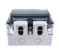 Cpolebev Prese Elettriche a Muro Tuya Presa di Corrente Impermeabile IP66 con Copertura Spina WiFi Standard UE Antipioggia per Esterni (2 Fori)