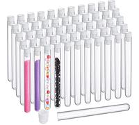 Cpolebev Provette Trasparenti da 100 Pezzi con Coperchi Tubo di Plastica da 25 Ml Fiale di Plastica da 16 X 150 Mm per Esperimenti Scientifici Forniture per Feste