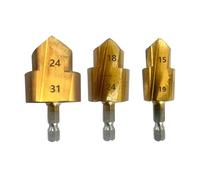Cpolebev Punta da Trapano A Gradini 3 Pezzi, Strumento di Collegamento per Tubi 'Acqua con Gambo Esagonale 20/25/32mm, Punta da Trapano Centrale per Perforazione del Legno