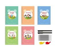 Cpolebev Quaderno per Esercizi di Scrittura con Scanalatura, Quaderno per Bambini per Migliorare le Abilità di Scrittura Dei Bambini, Pratica con L'Inchiostro, Dai 3 Agli 8