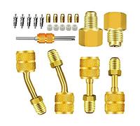 Cpolebev R410A Adattatore Parti Accessori per Mini Split System Condizionatore D'Aria HVAC 5/16Inch Femmina A 1/4Inch Flare, Nucleo Valvola di Rimozione Nucleo Valvola