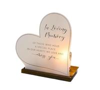 Cpolebev Regali di Simpatia Candela Commemorativa in Acrilico e Legno in Amorevole Memoria Segni di Matrimonio, Candele Commemorative di Matrimonio Segnale di Perdita