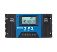 Cpolebev Regolatore di Carica Solare MPPT 100A Display LCD Doppio USB Regolatore di Carica per Pannello Solare Automatico 12V/24V con Carico Facile Installazione