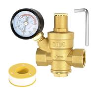 Cpolebev Regolatore di Pressione 'Acqua da 3/4 Pollici con Manometro, Valvola di Riduzione Della Pressione 'Acqua Regolabile per Regolatore di Pressione 'Acqua DN20