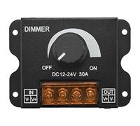 Cpolebev Regolatore Luce LED DC 12-24V 30A / con Interruttore un Manopola Barra LED Regolazione Luminosità Dimmer