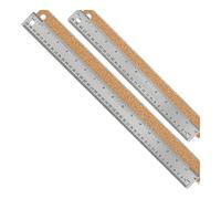 Cpolebev Righello Antiscivolo con Supporto In Sughero:(12+18 Pollici) Righello In Acciaio Inossidabile Righelli Antiscivolo con Pollici e Centimetri