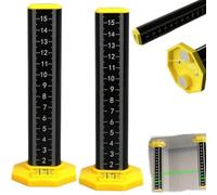 Cpolebev Righello per L'Altezza Piastrelle Soffitto e Pavimento, Righello Misurazione A Doppio Uso con Scala su Due Lati con Base Magnetica, per Pavimentazione Delle Piastrelle Pavimento
