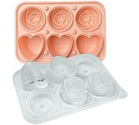 Cpolebev Roses Stampo per Cubetti di Ghiaccio A Forma di Cuore Vassoio per Cubetti di Ghiaccio Macchina per Palline di Ghiaccio per Cocktail di Whisky Bevande, Rosa