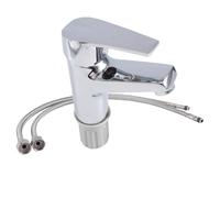 Cpolebev Rubinetto per Lavabo da Bagno Cromato, Maniglia Singola, Foro Singolo, Miscelatore da Piano per Della Cucina, Rubinetti Caldo