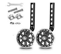 Cpolebev Ruote da Allenamento per Bici per Bambini Stabilizzatore Regolabile per Bicicletta, Adatto per Bici per Bambini da 12 14 16 18 20 Pollici-Nero