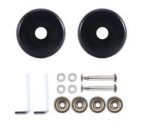 Cpolebev Ruote di Ricambio per Valigie da 55 Mm X 18 Mm, Ruote Piroettanti Girevoli in PU Kit di Riparazione Cuscinetti in Acciaio al Carbonio Nero