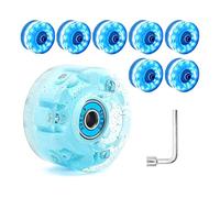 Cpolebev Ruote per Pattini Un Rotelle Luminose Un 8 Pezzi Ruote per Pattini Un Rotelle Luminose con Cuscinetti Installati 32 X 58 Mm 78A,Blu