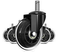 Cpolebev Ruote per Sedie In PU Set di 5 Ruote per Sedie da Ufficio, Penna da 11 mm X 22 Mm, Ruote per Sedie da Ufficio Durevoli Universali
