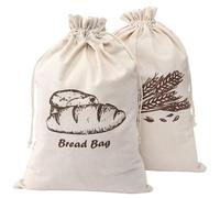 Cpolebev Sacchetti per Il Pane in per Contenitori per Pane Fatto in Casa, 2 Pezzi 30X40 cm per Conservare Il Pane Non Sbiancato e Riutilizzabile, Conservazione Naturale Facile da Usare