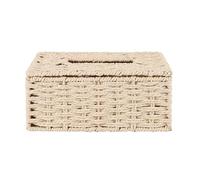 Cpolebev Scatola di Fazzoletti di Rattan, Portatovaglioli Vintage, Coperchio del Contenitore di Stoccaggio 'Ingombro della, Decorazione della Scrivania del Soggiorno (Beige)