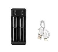 Cpolebev Scatola di Ricarica per Batteria al Litio con di Tipo C per Batteria 14500 26650 18650, 2 Slot