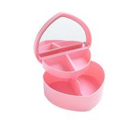 Cpolebev Scatole Portagioie A Forma di Cuore Scatole Portagioie A Forma di Cuore In Plastica Rosa per Gioielli