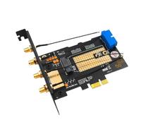 Cpolebev Scheda Adattatore per Scheda M.2 B Key USB 3.0 e PCIe 5G Dual Bus 5G-WWAN, Scheda Adattatore Desktop con 4 Antenne Slot SIM Installazione Semplice