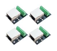 Cpolebev Scheda Breakout Connettore Presa Femmina Ethernet RJ45 4 Pezzi, Terminale Adattatore di Rete Schermato Scheda Connettore da 2,54 mm